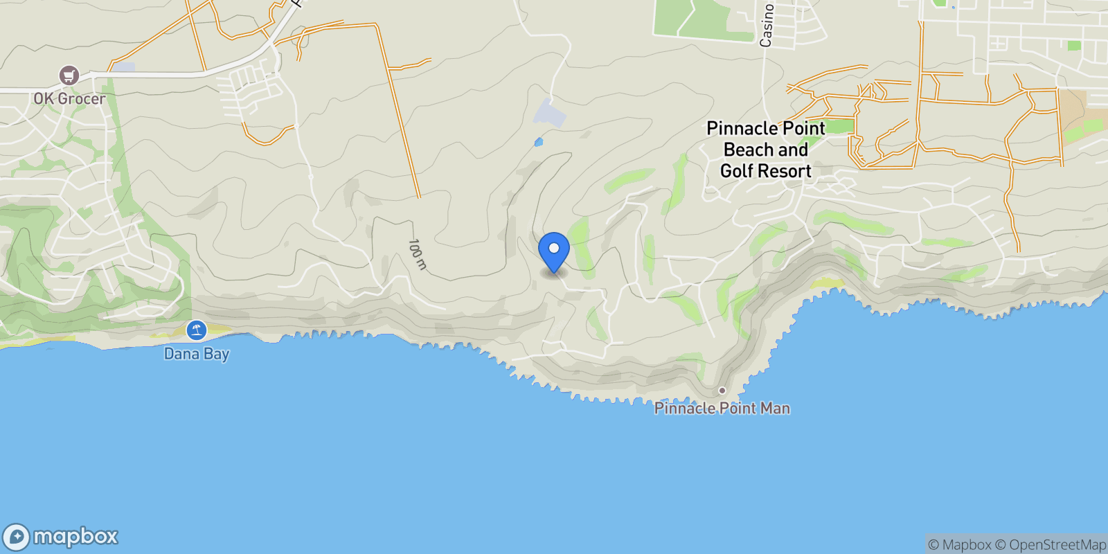 Map showing 390 Bushbuck Drive, Mossel Bay, Western Cape, South Africa.