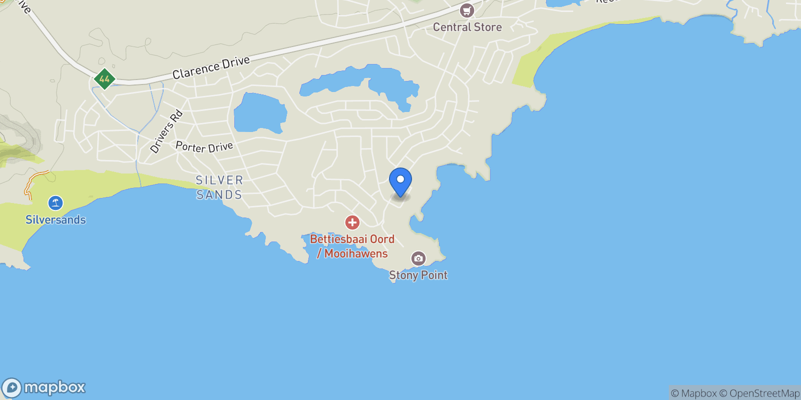 Map showing 4020 (49) Crassula Crescent, Betty's Bay, Western Cape, South Africa.