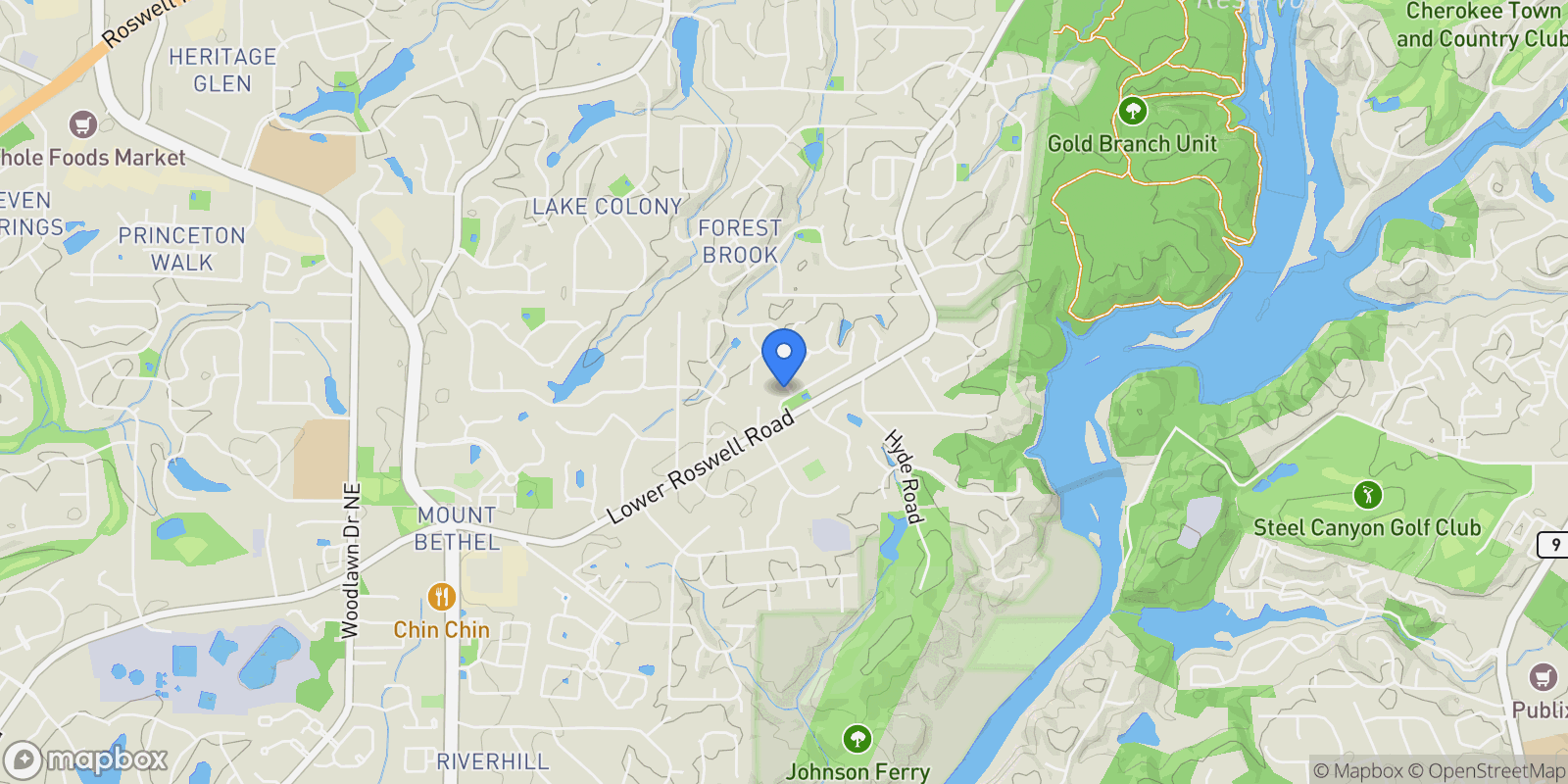 Map showing 931 New Bedford Drive, Marietta, Georgia, United States.