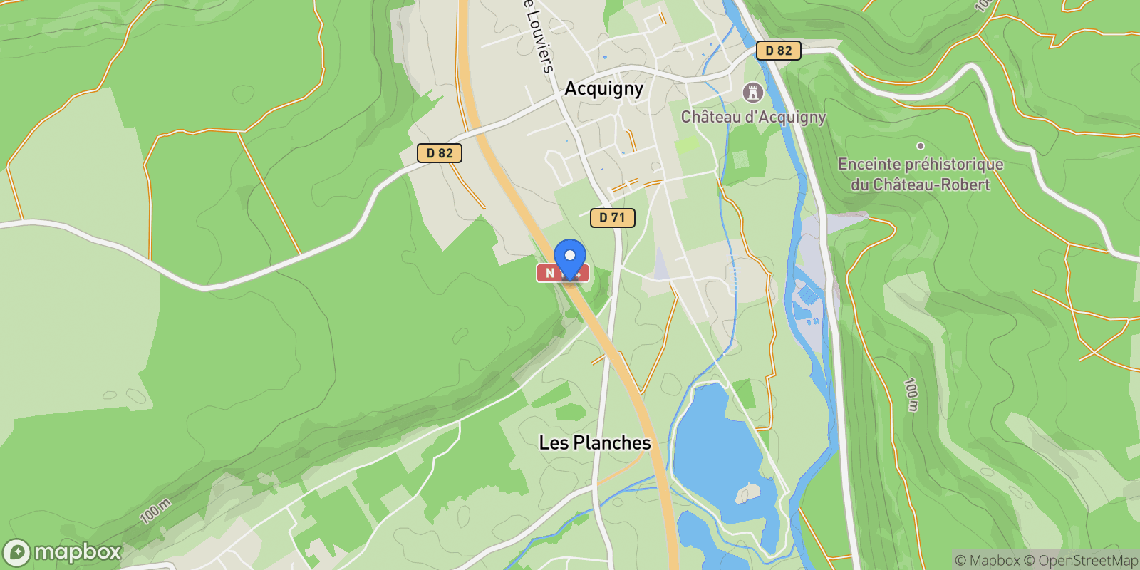 Map showing Acquigny, Normandy, France.
