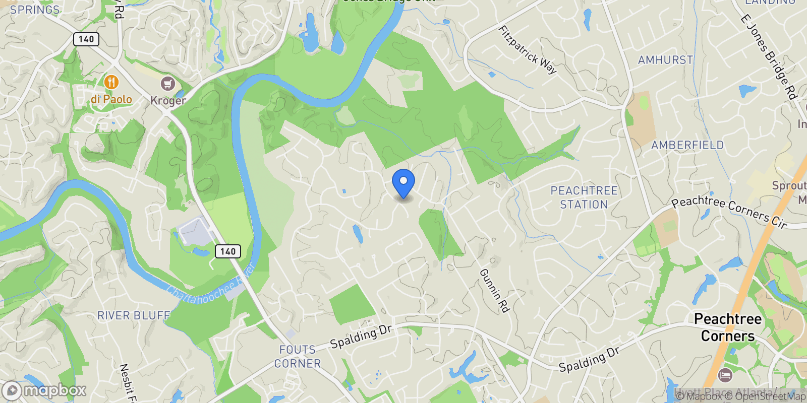 Map showing 4251 Quail Ridge Way, Peachtree Corners, Georgia, United States.