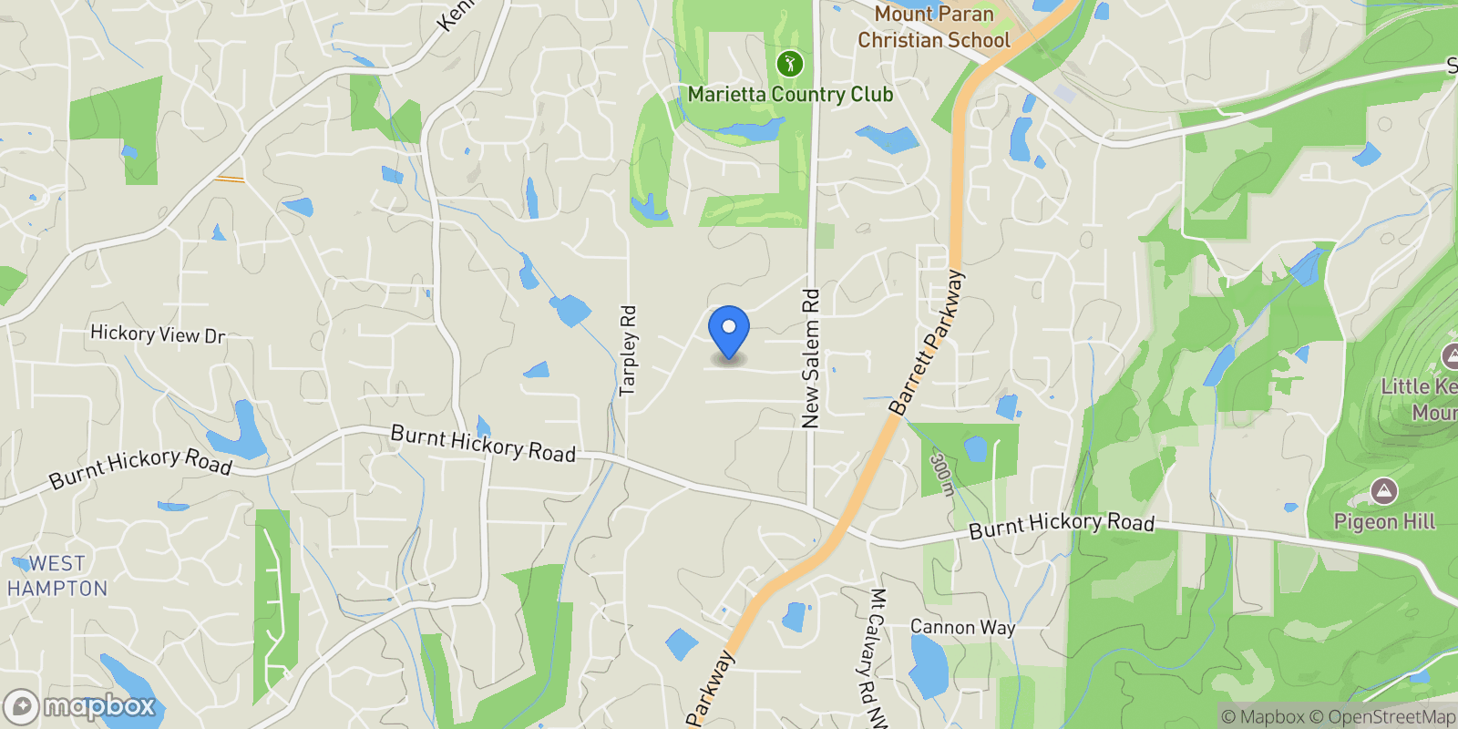 Map showing 2376 Tabbystone Lane NW, Marietta, Georgia, United States.