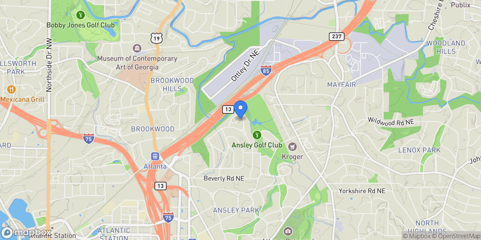 Map showing 219 Little John Trail NE, Atlanta, Georgia, United States.