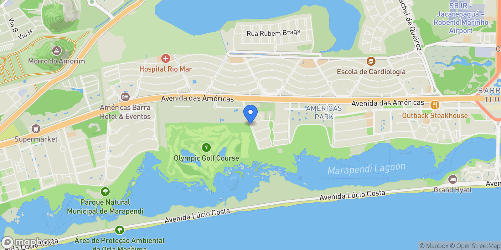 Map showing Av. Moysés Castello Branco Filho - Barra da Tijuca, Rio de Janeiro - RJ, 22793-365, Brazil, Rio de Janeiro, State of Rio de Janeiro, Brazil.