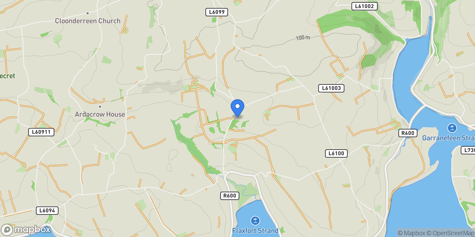 Map showing Rathclaren House Rathclaren Kilbrittan, Cork, CO P72YD70, Kilbrittain, County Cork, Ireland.