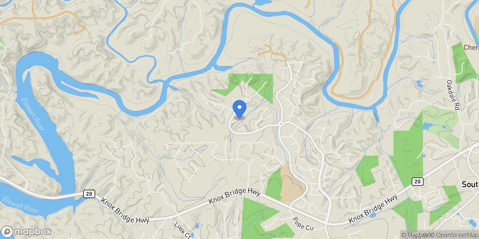Map showing Canton, Georgia, United States.
