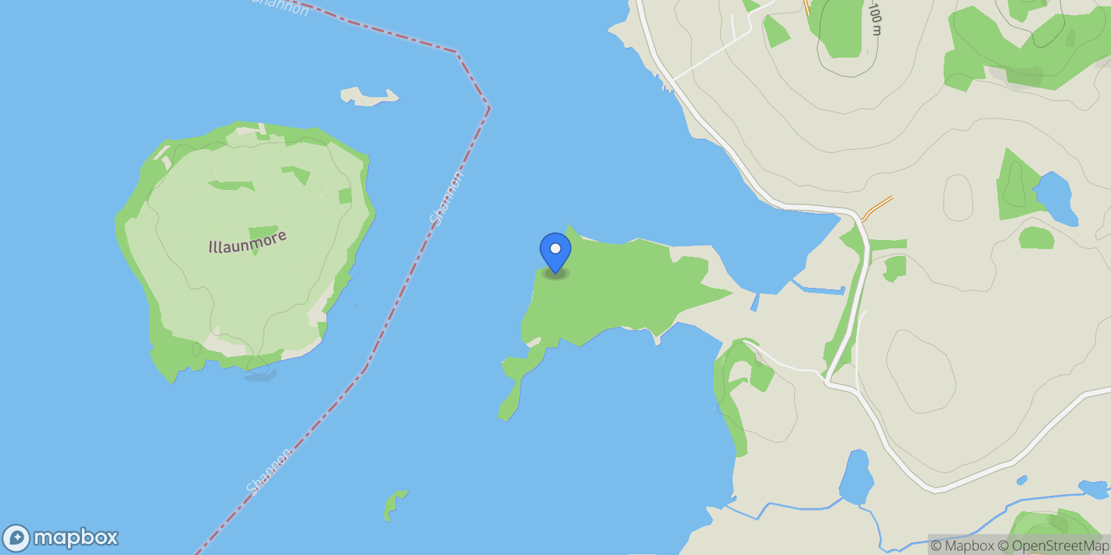 Map showing The Lake House Cameron Island , Coolbawn, TA E45 V213, Nenagh, County Tipperary, Ireland.