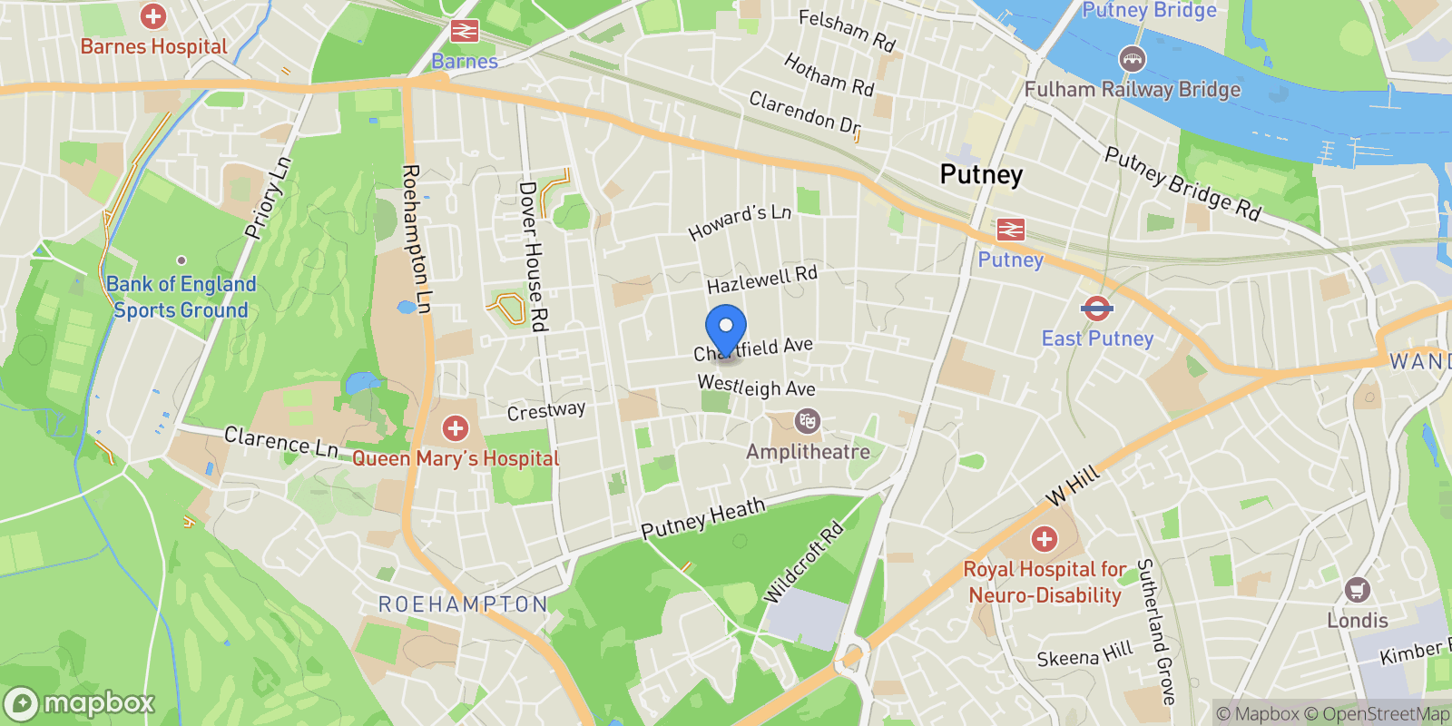 Map showing George Road, London, England, United Kingdom.
