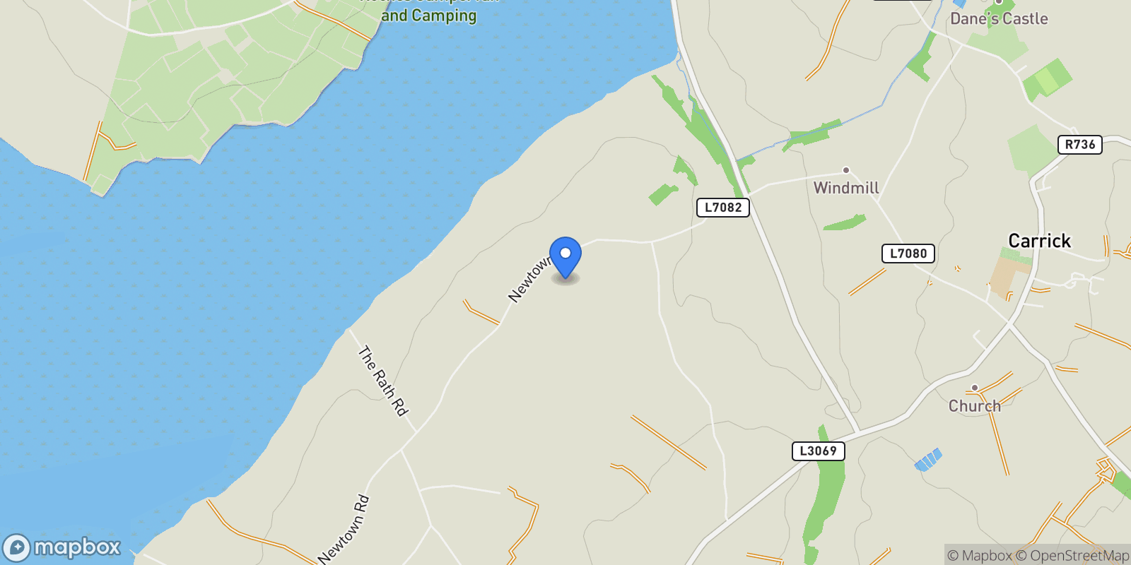 Map showing Wellingtonbridge, Co Wexford, Graigue Hill, County Wexford, Ireland.
