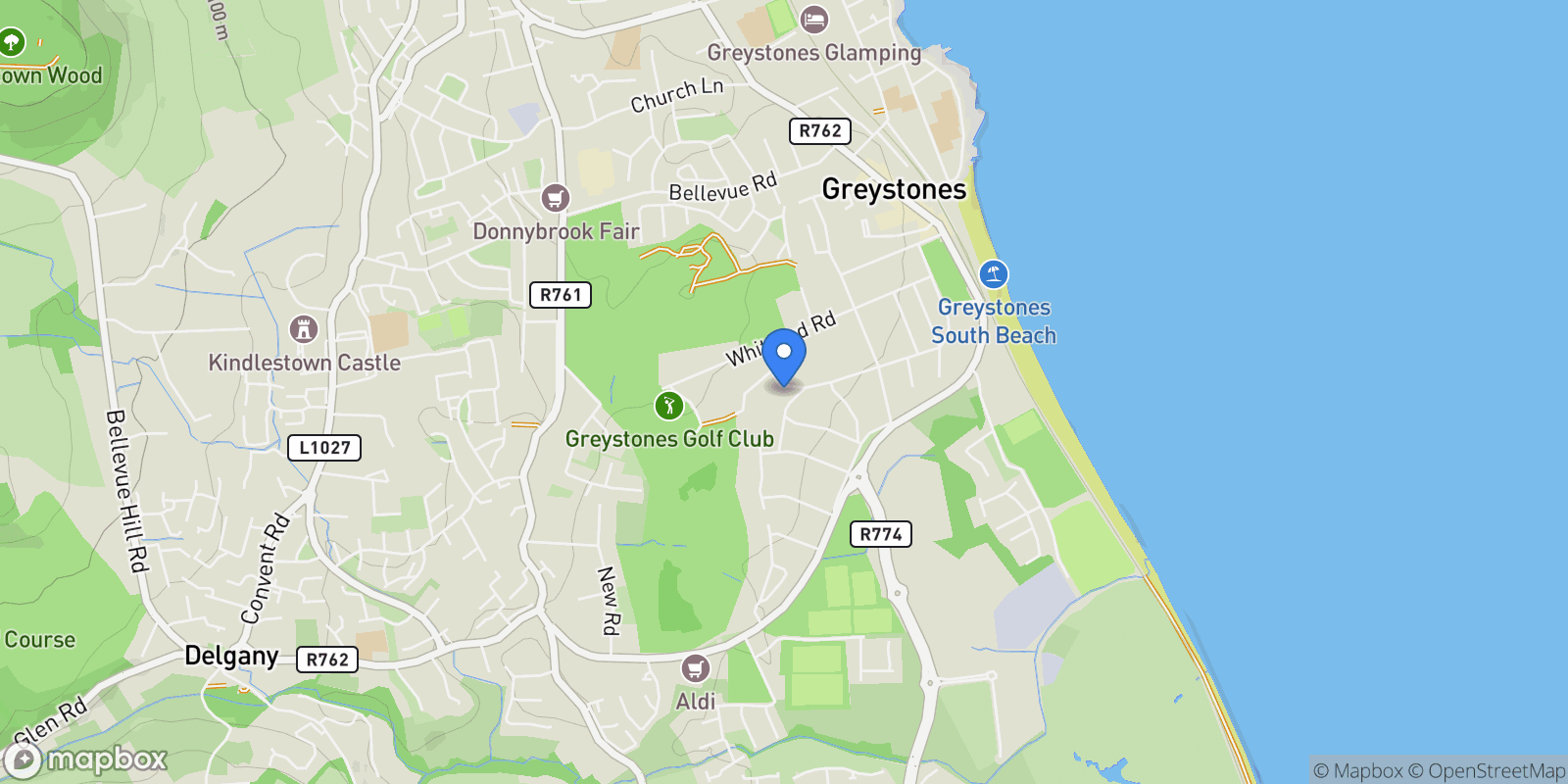 Map showing Craglands, Greystones, County Wicklow, Ireland.