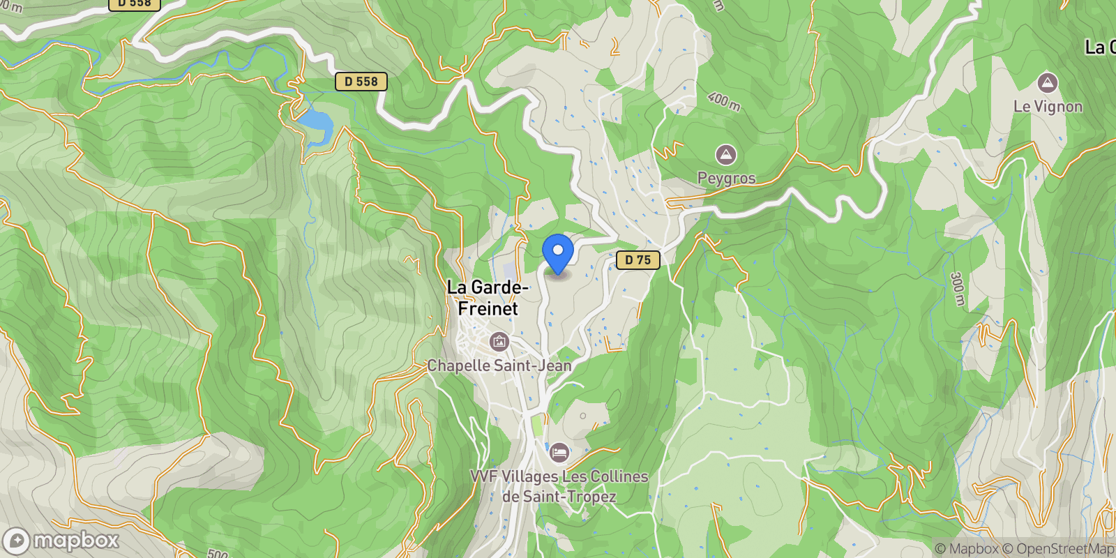Map showing La Garde-Freinet, Provence-Alpes-Côte d'Azur, France.