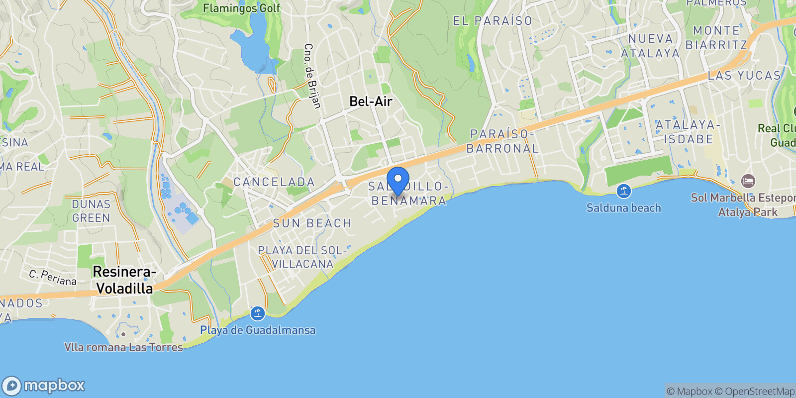 Map showing Estepona, Andalusia, Spain.