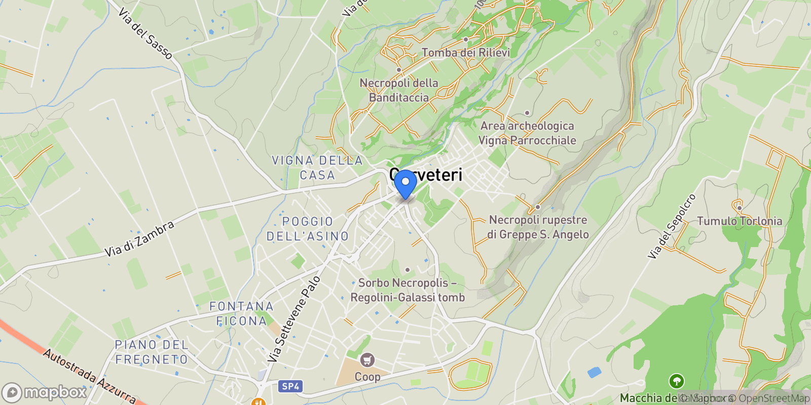Map showing 00052 Cerveteri, Metropolitan City of Rome Capital, Italy, Cerveteri, Lazio, Italy.