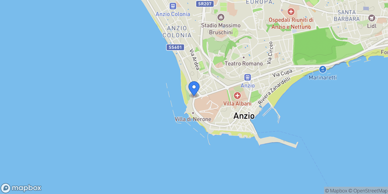 Map showing 00042 Anzio, Metropolitan City of Rome Capital, Italy, Anzio, Lazio, Italy.