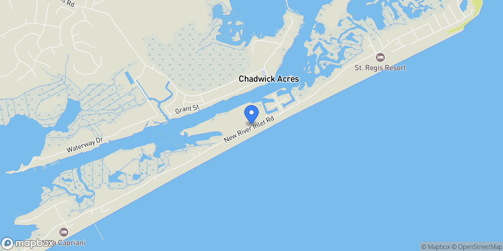 Map showing 1519 New River Inlet Road , North Topsail Beach, NC 28460, North Topsail Beach, North Carolina, United States.