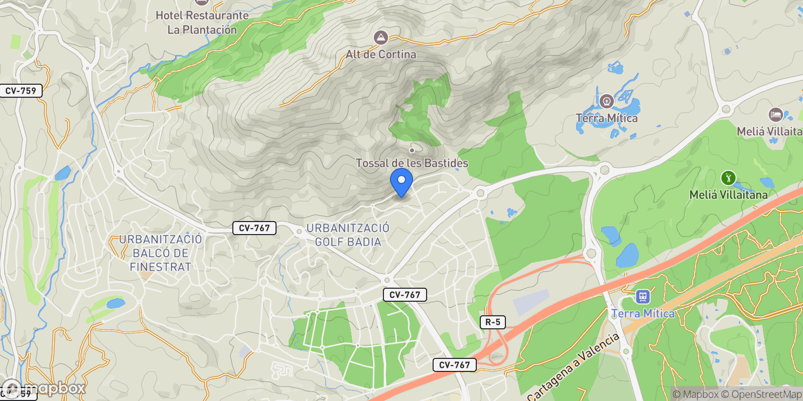Map showing Finestrat, Valencian Community, Spain.