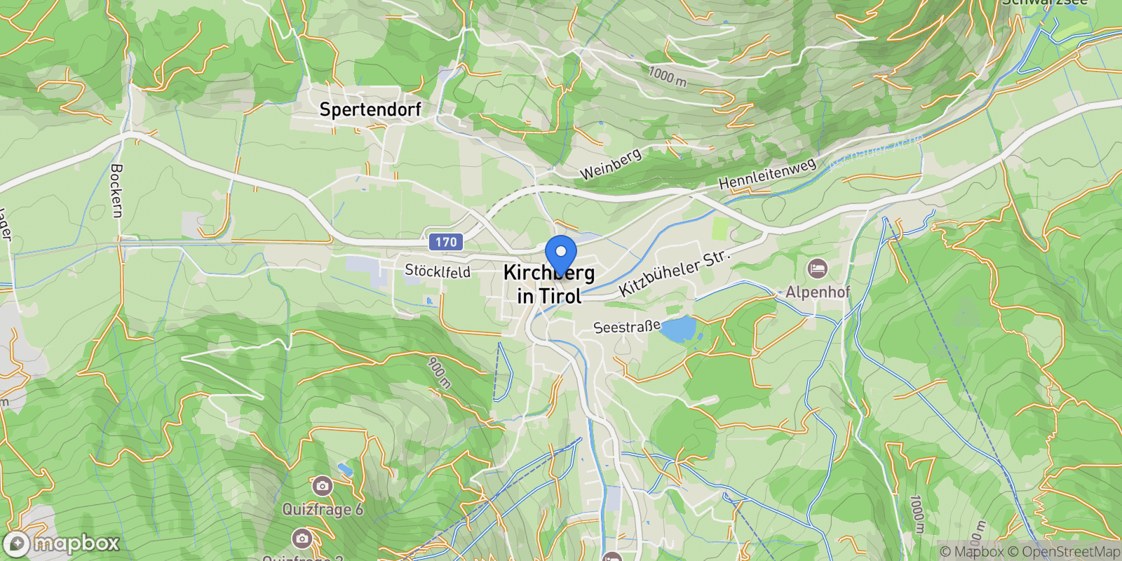 Map showing Kirchberg in Tirol, Tyrol, Austria.