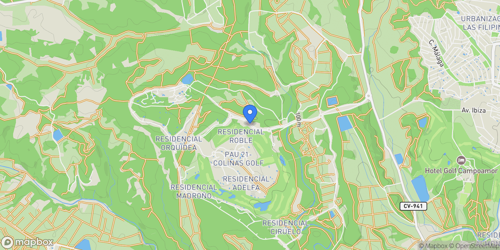 Map showing Orihuela, Valencian Community, Spain.