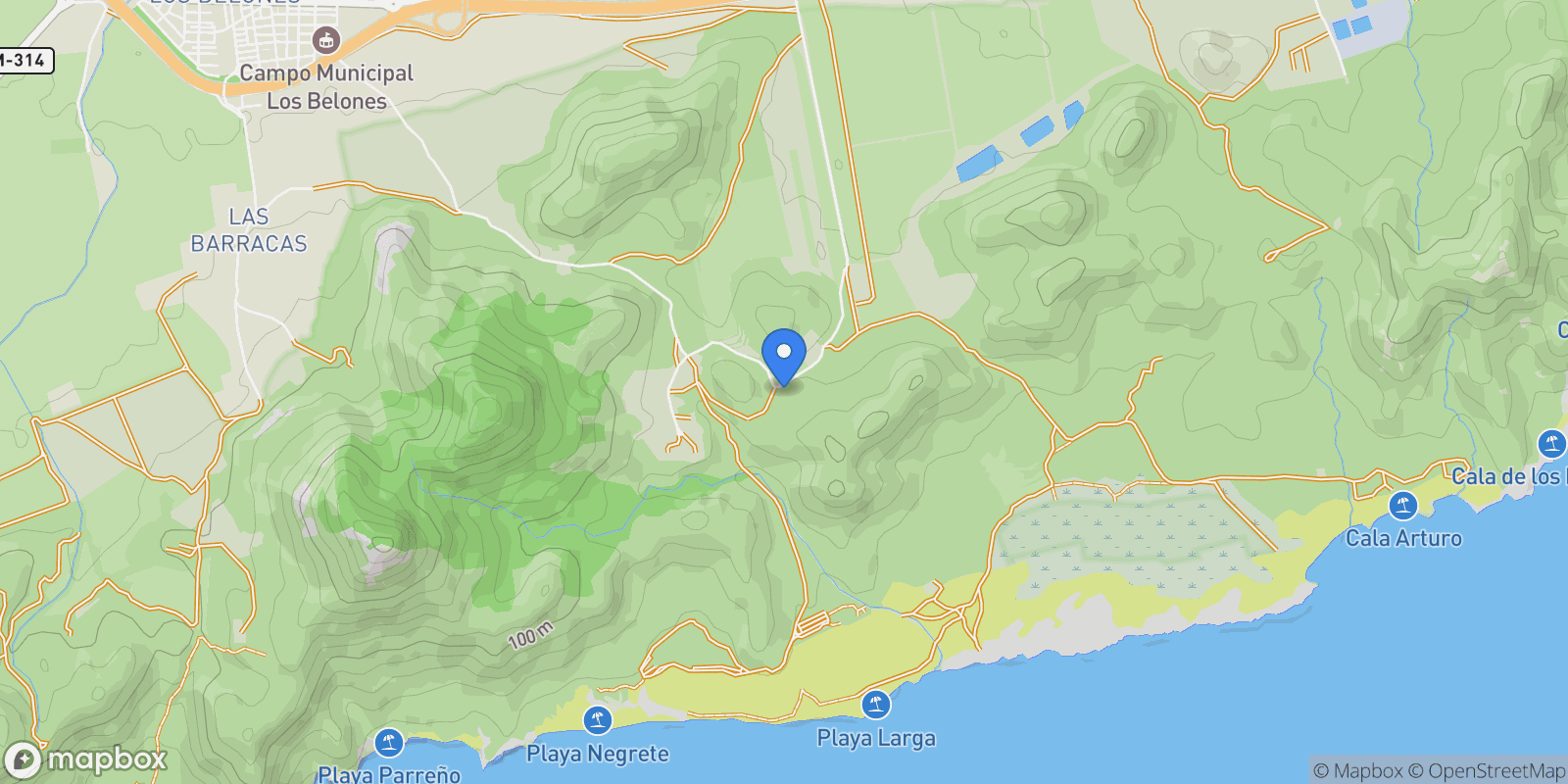 Map showing Rincon de San Gines, Cartagena, Spain.