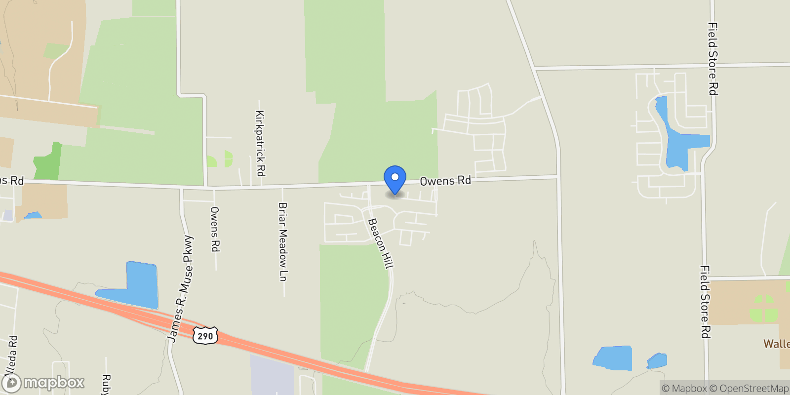 Map showing 401 Hampton Edge Lane, Waller, TX 77484, Hempstead, Texas, United States.