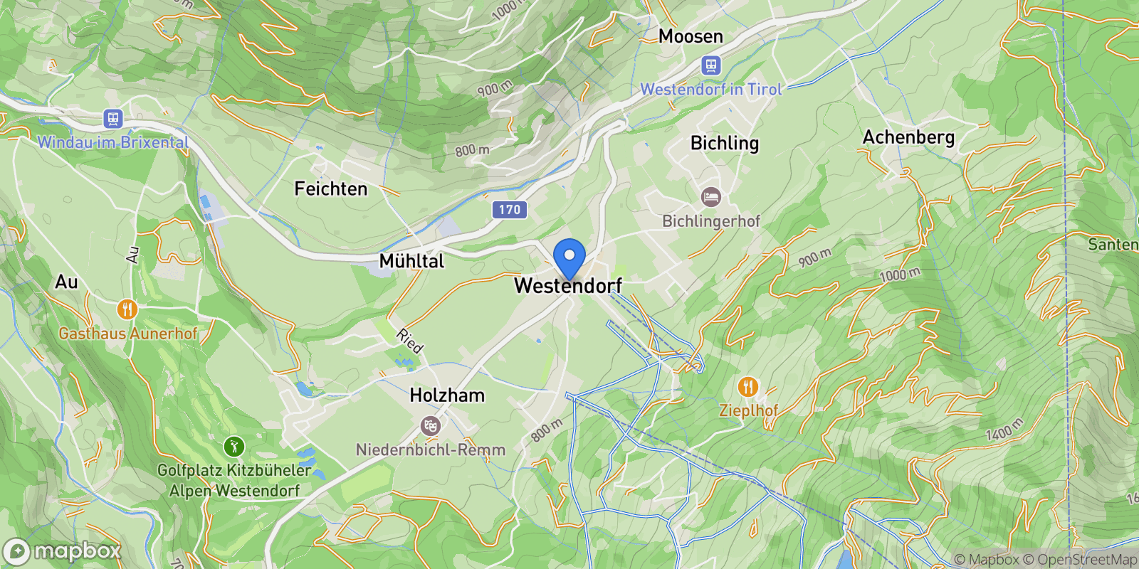 Map showing Westendorf, Tyrol, Austria.