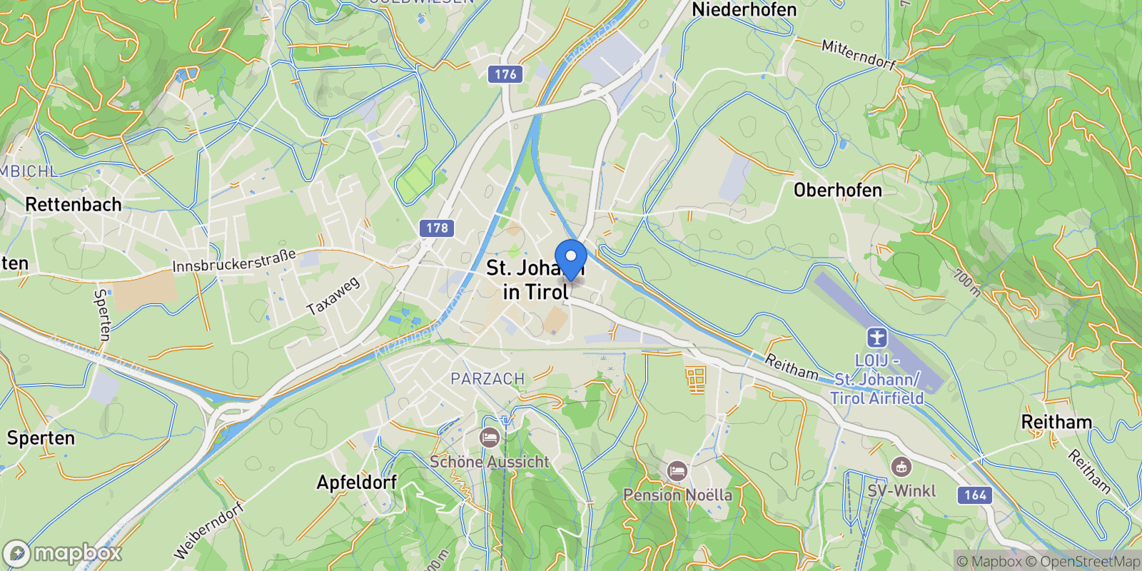 Map showing Sankt Johann, Tyrol, Austria.