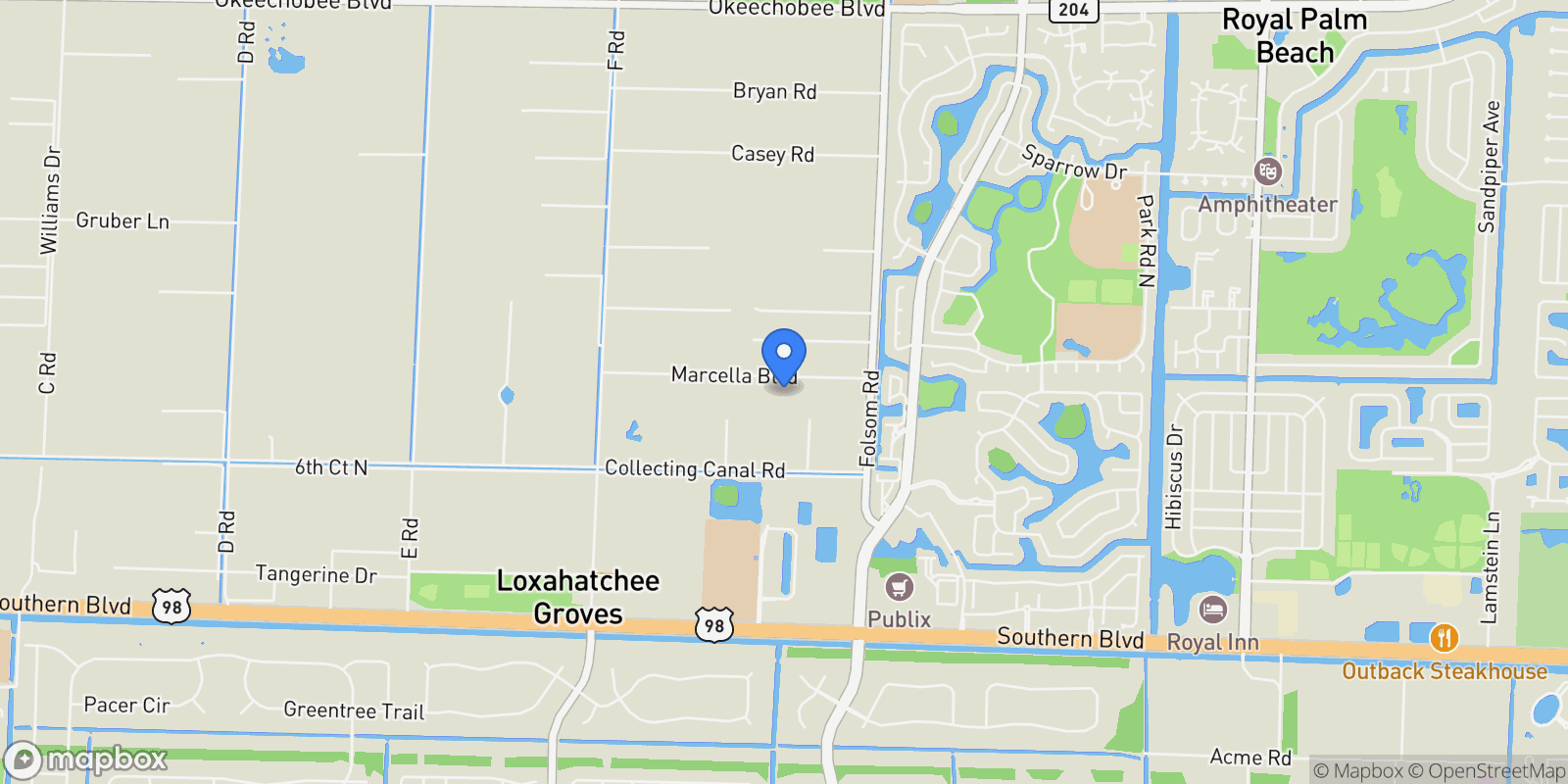 Map showing 12986 Marcella Blvd , Loxahatchee, FL 33470, Loxahatchee, Florida, United States.