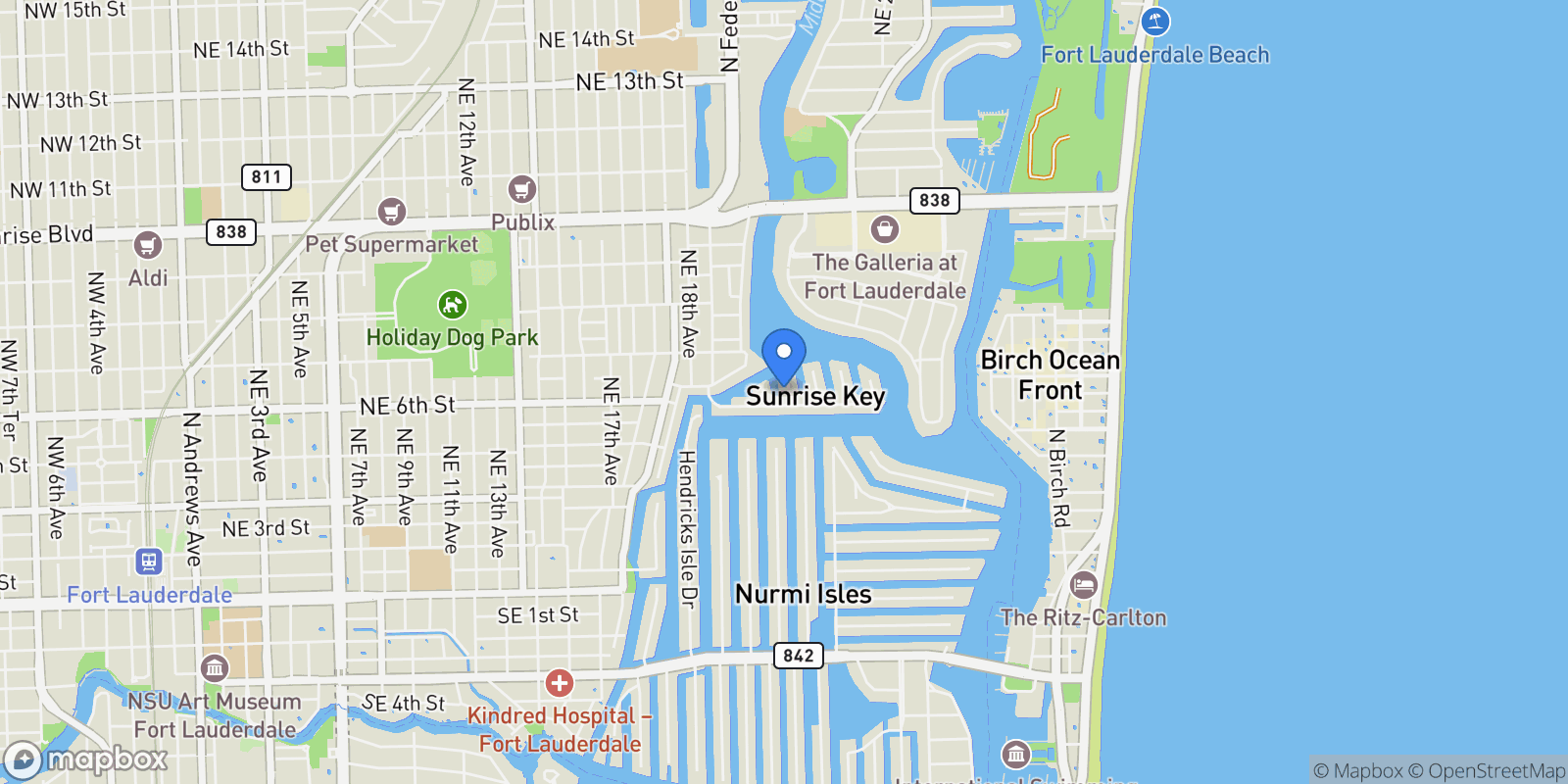 Map showing 609 2nd Key Dr , Fort Lauderdale, FL 33304, Fort Lauderdale, Florida, United States.