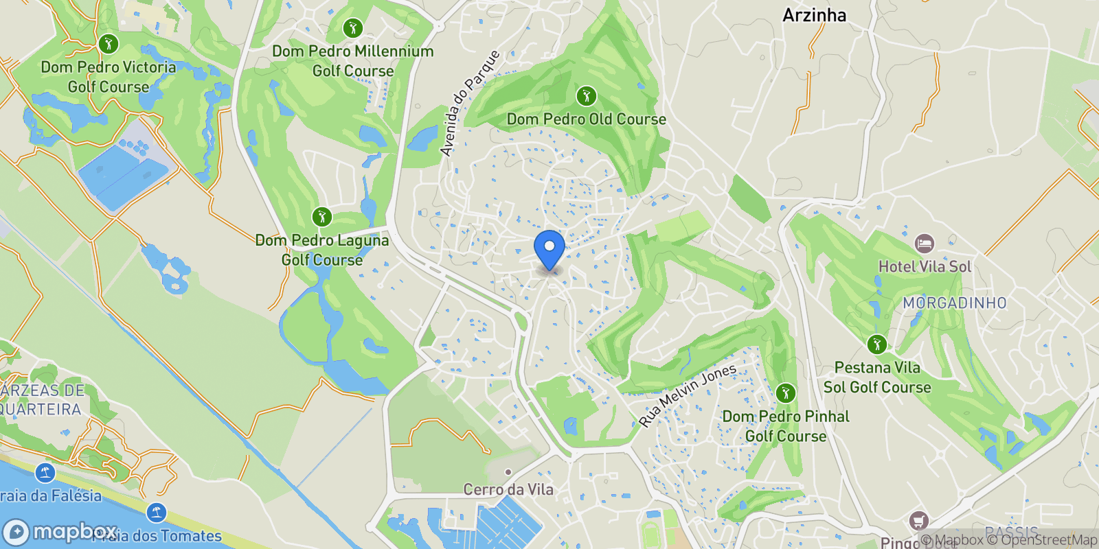 Map showing Vilamoura, Algarve, Vilamoura, Quarteira, Algarve.