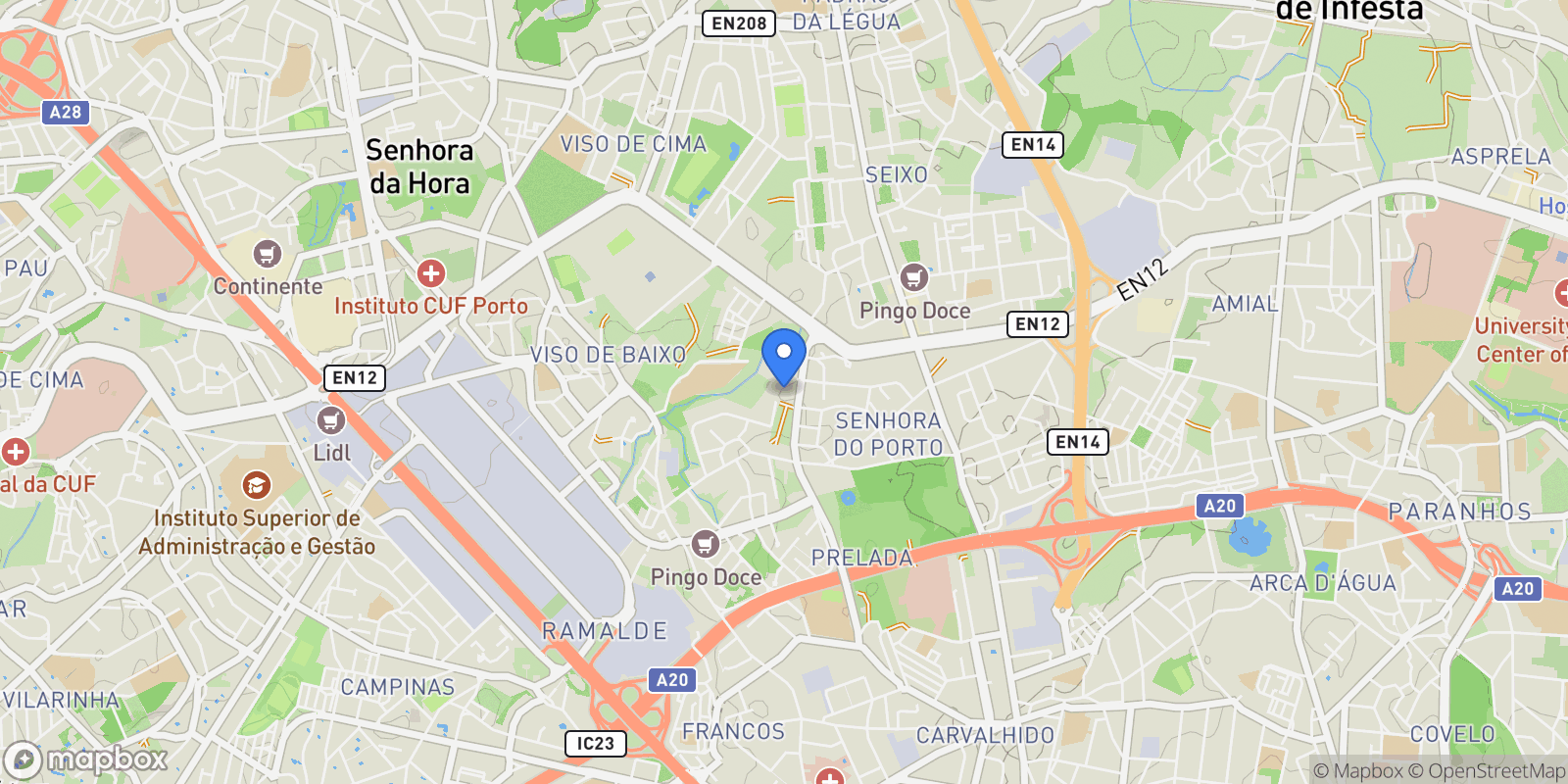 Map showing Av. das Congostas, 4250 Porto, Portugal, Ramalde, Porto District, Portugal.