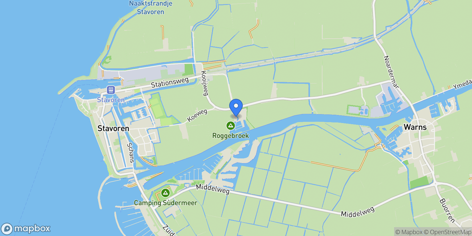 Map showing Koeweg 42, Stavoren, Friesland, Netherlands.