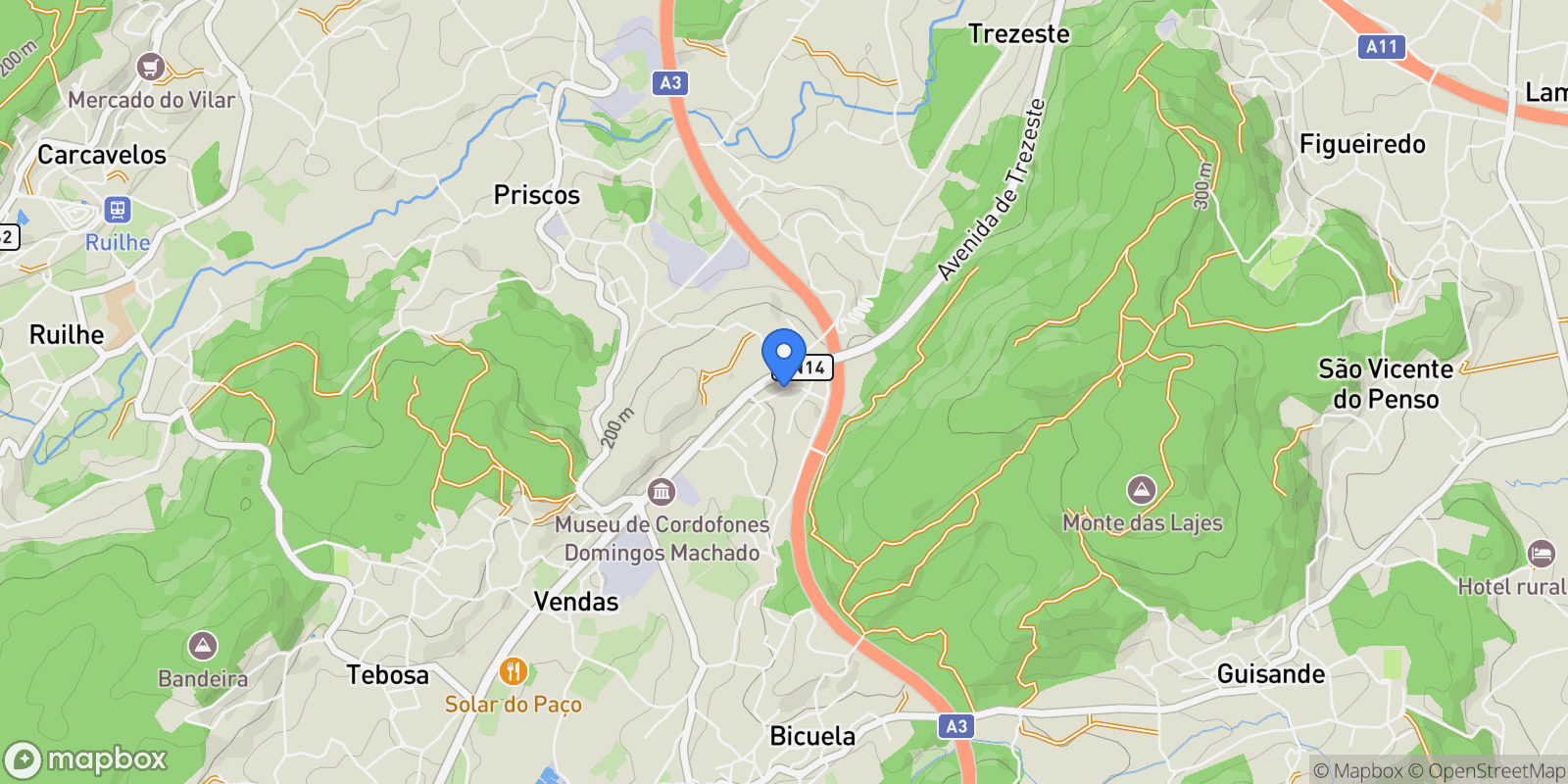 Map showing Rua Dom Paio Ramires, 4705, Portugal, Priscos, Braga, Portugal.