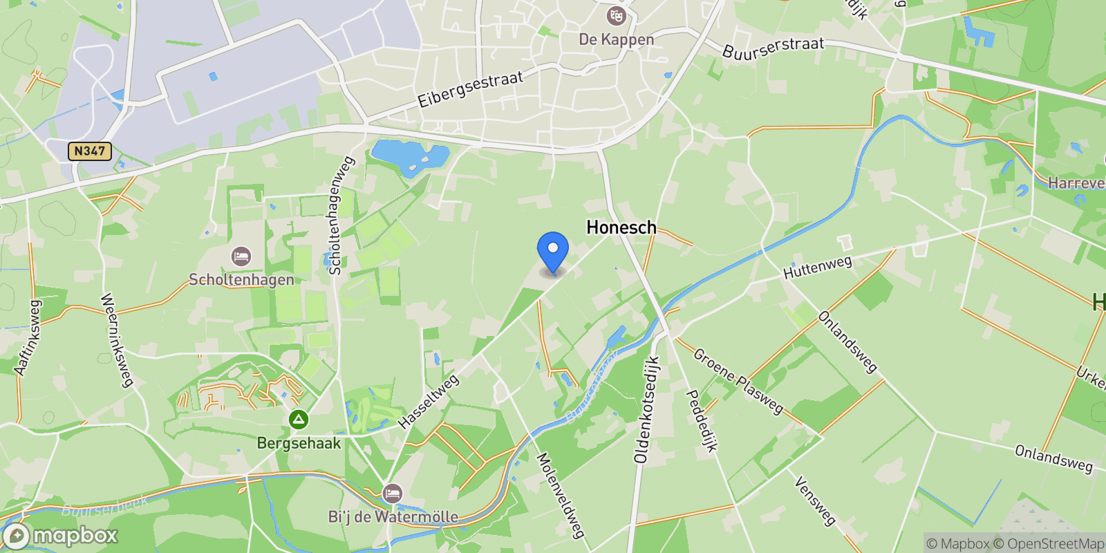Map showing Hasseltweg 29, Haaksbergen, Overijssel, Netherlands.