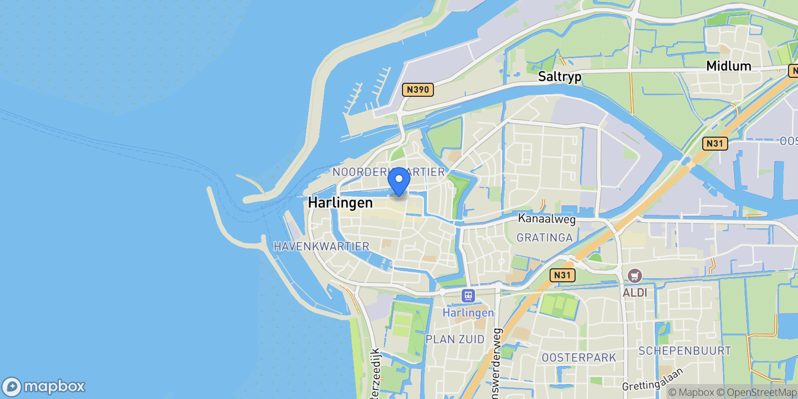 Map showing Noorderhaven 102, Harlingen, Friesland, Netherlands.