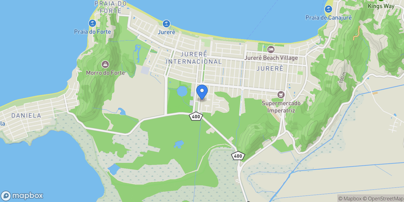 Map showing R. dos Mandis - Jurerê Internacional, Florianópolis - SC, 88053-404, Brazil, Jurerê Internacional, State of Santa Catarina, Brazil.