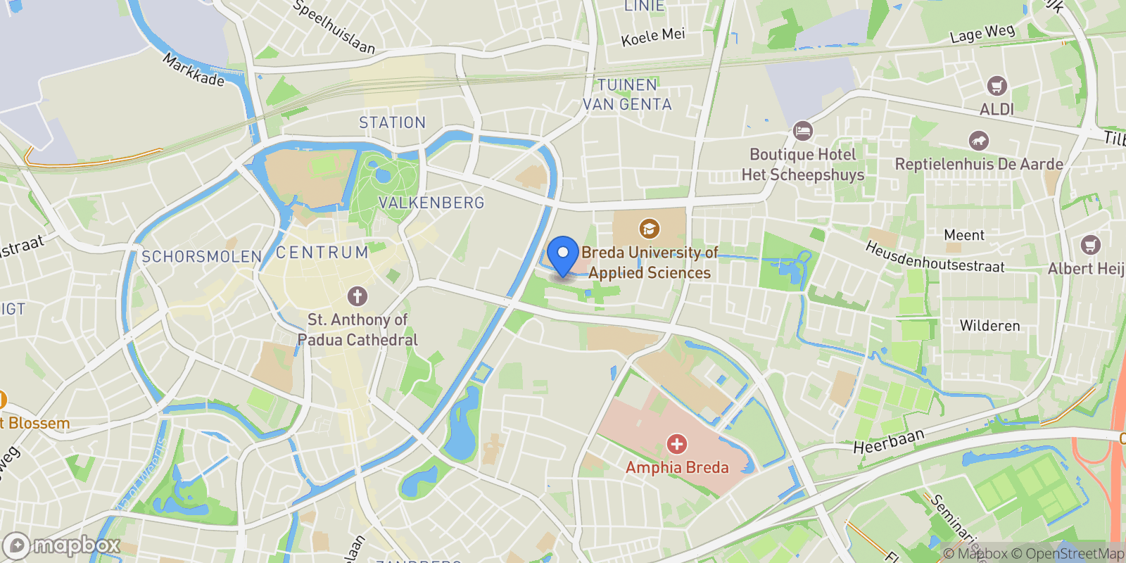 Map showing Brabantlaan 14, Breda, North Brabant, Netherlands.