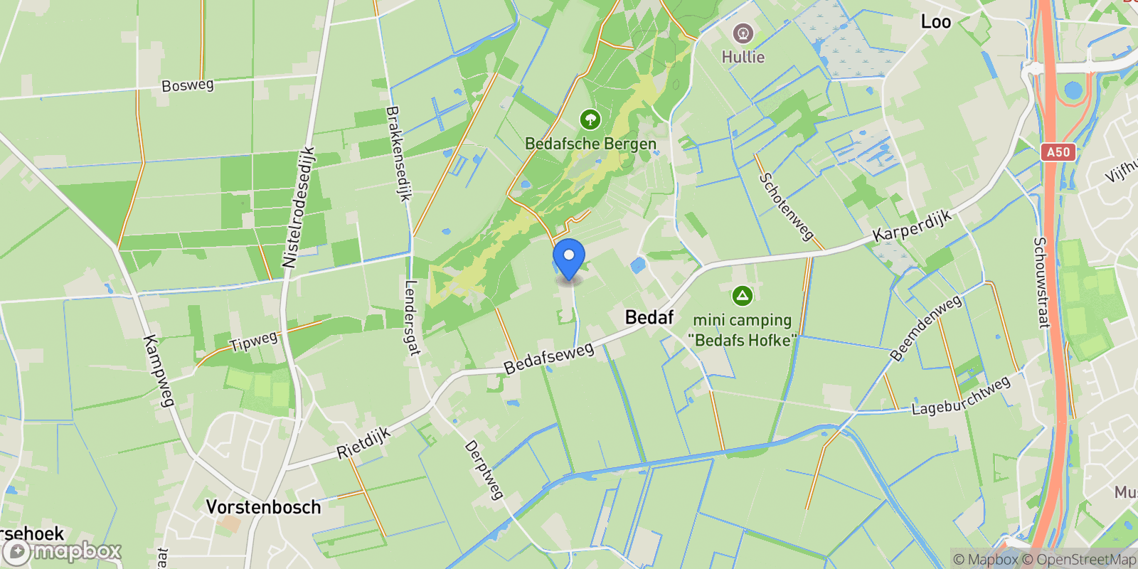 Map showing Bergweg 7, Uden, North Brabant, Netherlands.