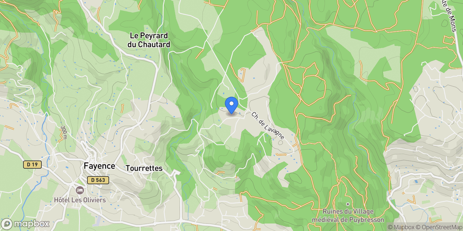 Map showing Tourrettes, Provence-Alpes-Côte d'Azur, France.