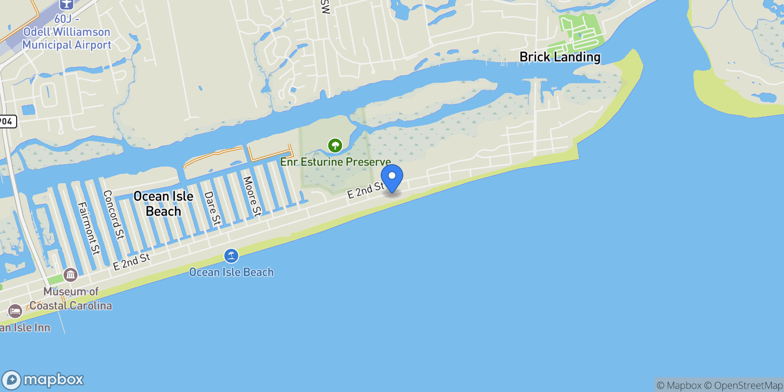 Map showing 360 E First Street , Ocean Isle Beach, NC 28469, Ocean Isle Beach, North Carolina, United States.