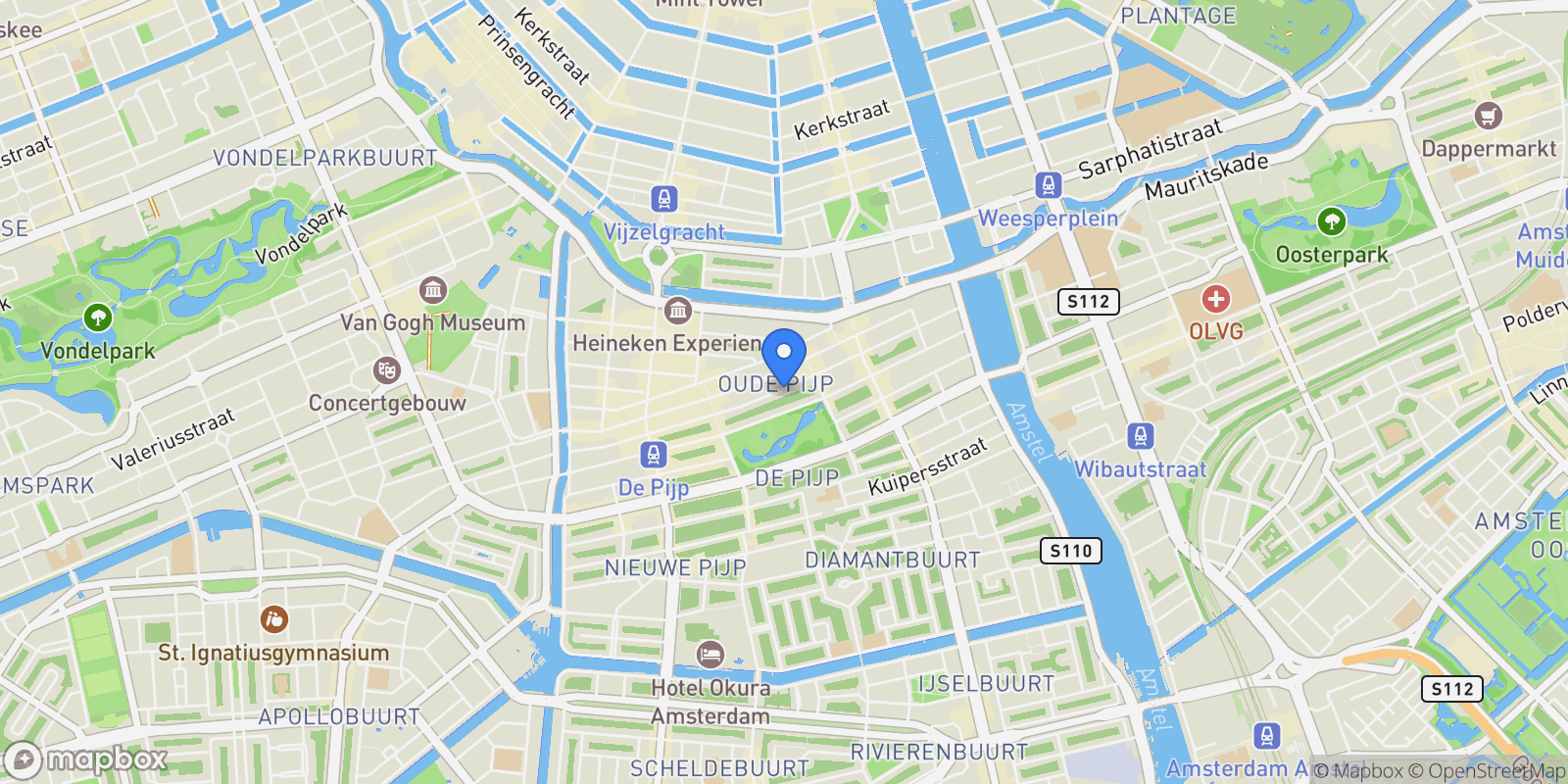 Map showing Govert Flinckstraat 264 H, Apollobuurt, North Holland, Netherlands.