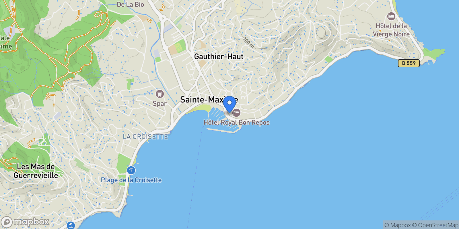 Map showing Sainte-Maxime, Provence-Alpes-Côte d'Azur, France.