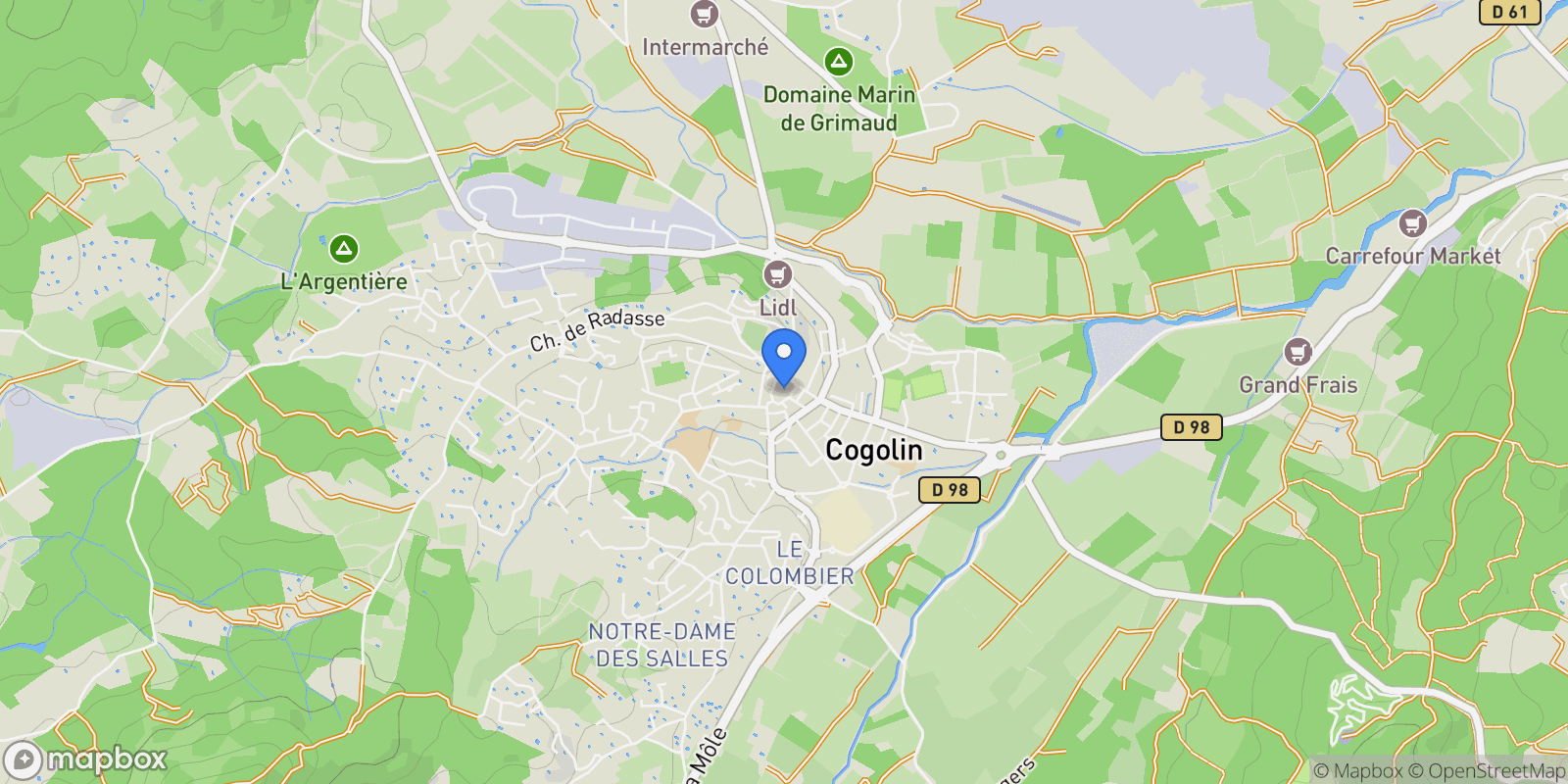 Map showing 83310 Cogolin, France, Cogolin, Provence-Alpes-Côte d'Azur, France.
