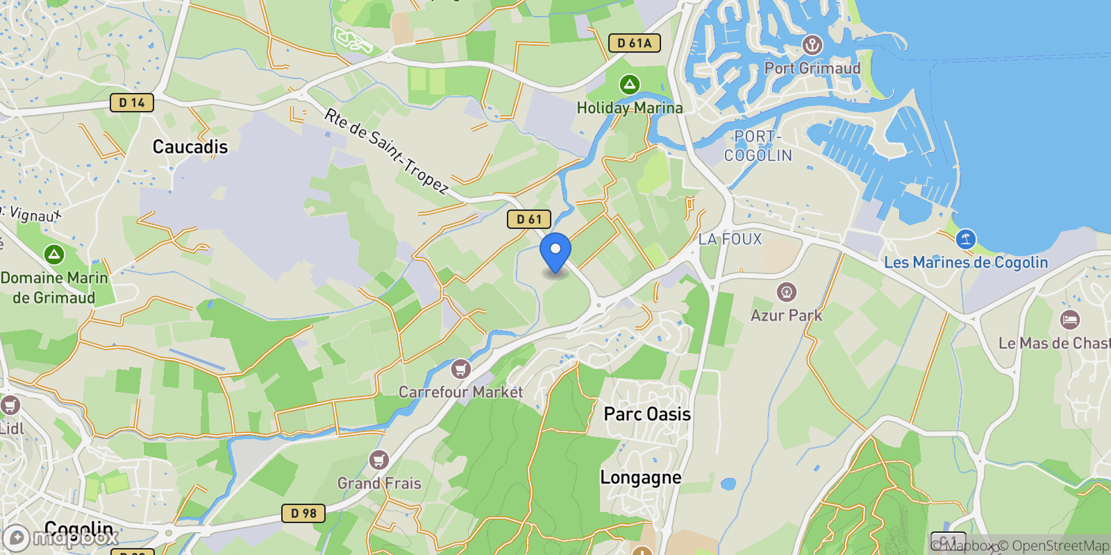 Map showing Cogolin, Provence-Alpes-Côte d'Azur, France.