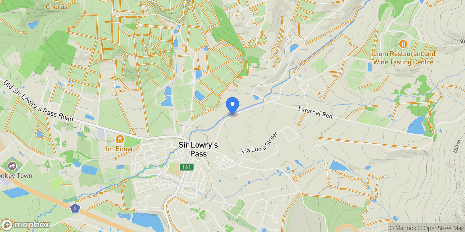 Map showing Knorhoek road 1, Cape Town, Western Cape, South Africa.