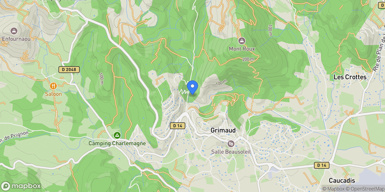 Map showing Grimaud, Provence-Alpes-Côte d'Azur, France.