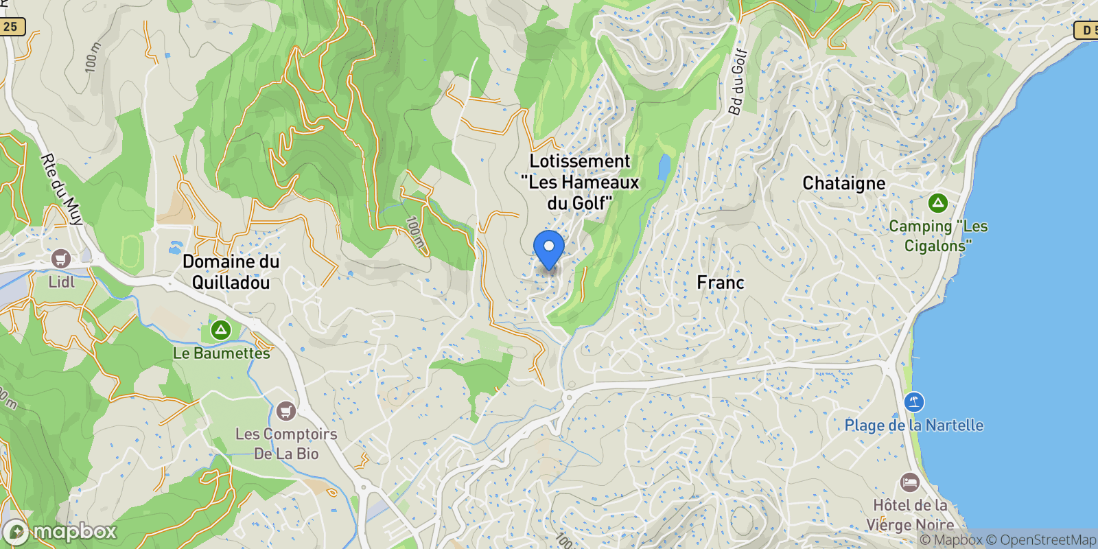 Map showing Sainte-Maxime, Provence-Alpes-Côte d'Azur, France.