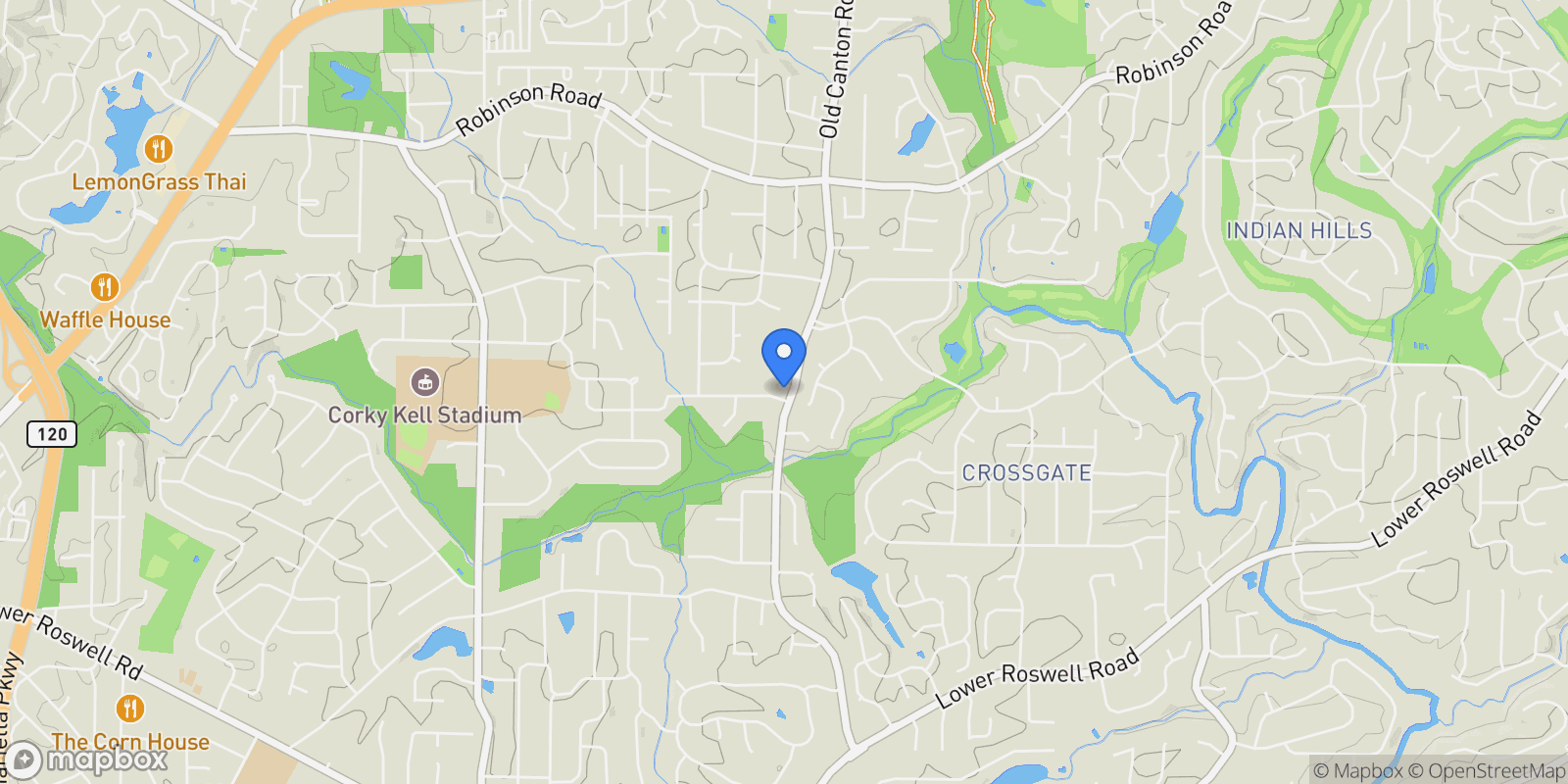 Map showing Marietta, Georgia, United States.