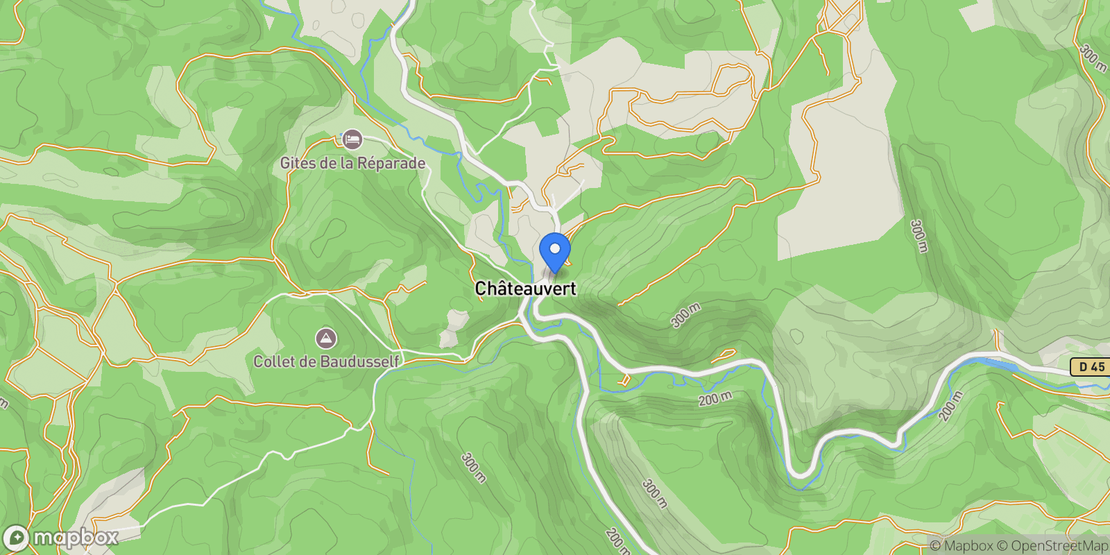 Map showing Châteauvert, Provence-Alpes-Côte d'Azur, France.