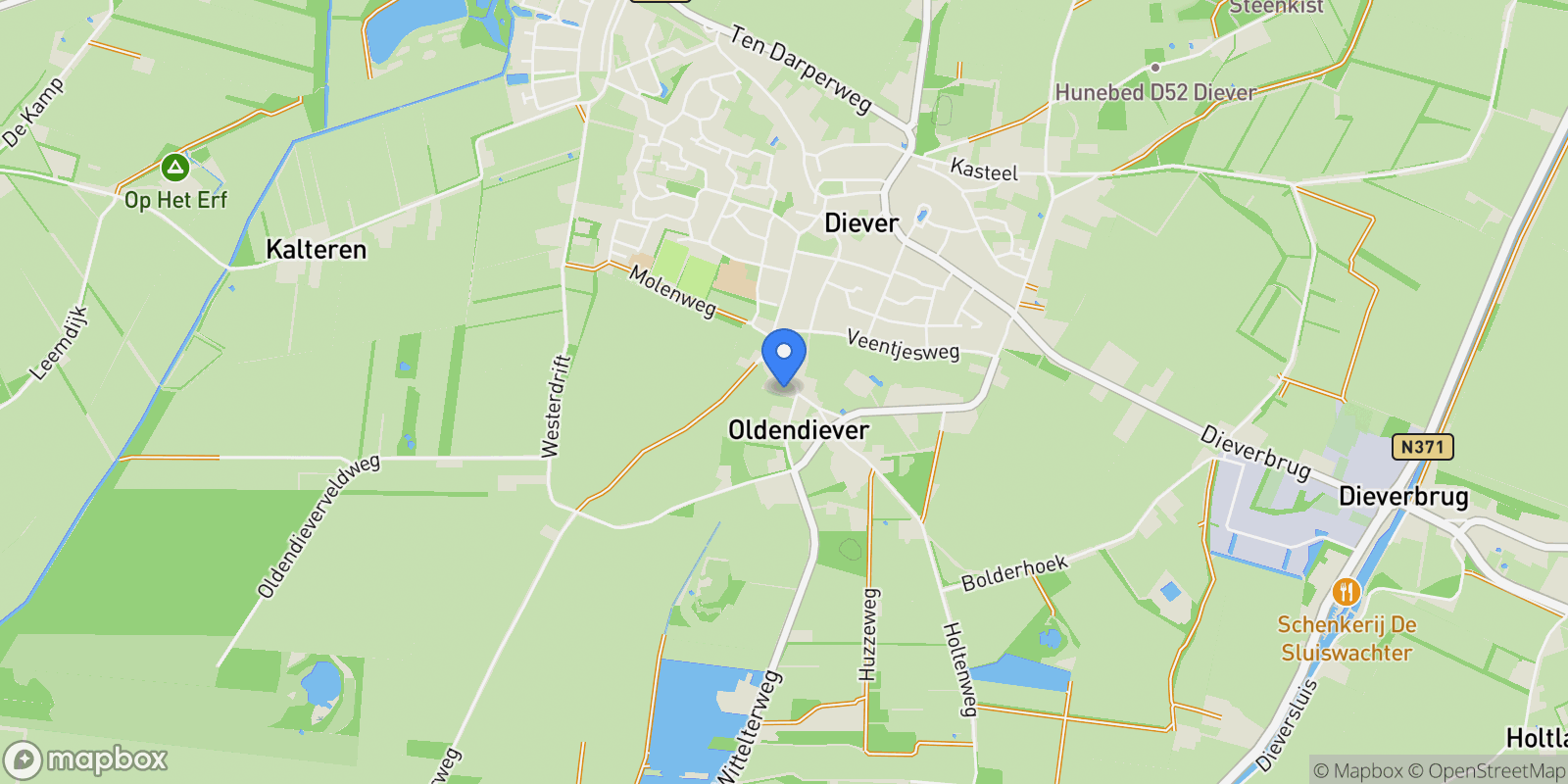 Map showing Oldendiever 6, Diever, Drenthe, Netherlands.