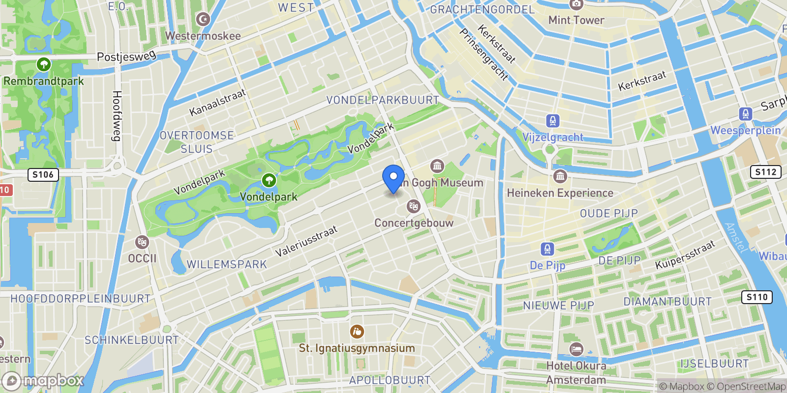 Map showing Wanningstraat 2 2, Apollobuurt, North Holland, Netherlands.